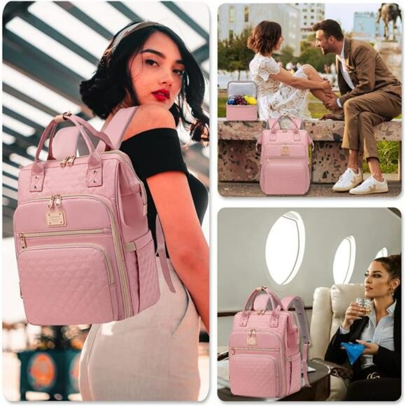 Laptop Backpack with Lunch Compartment Travel Work College Backpack Women - Picture 6 of 7